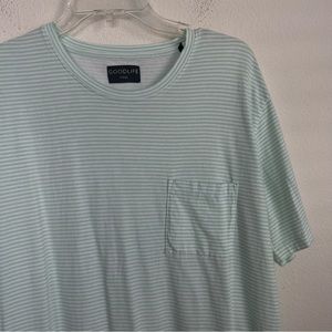 Goodlife Brand Striped Pocket Short Sleeve Tee T Shirt
